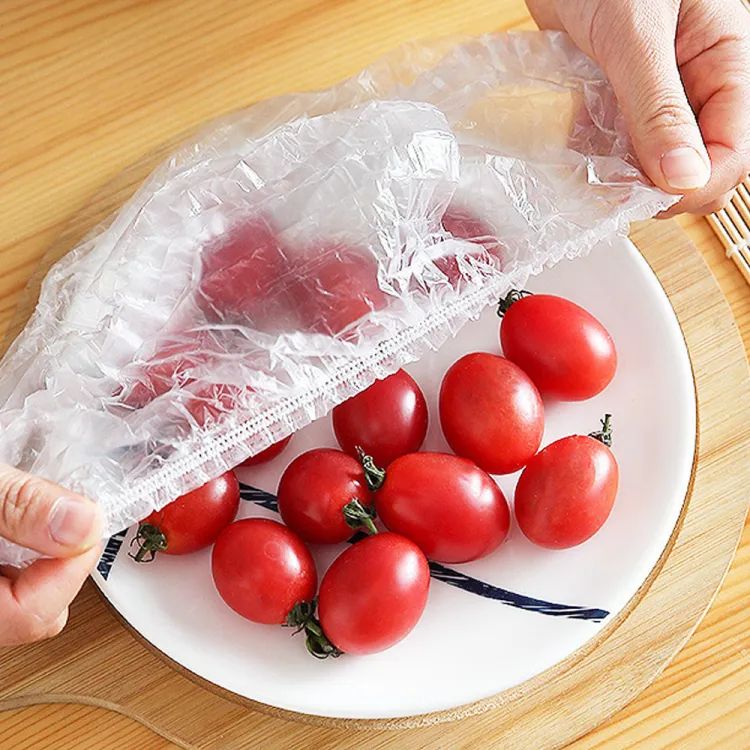 100Pcs Disposable Plastic Bag Food Cover Wrap Elastic Food Bags Lids For Fruit Bowls Cup Cap Storage Kitchen organizer Fresh Keeping Saver Bag