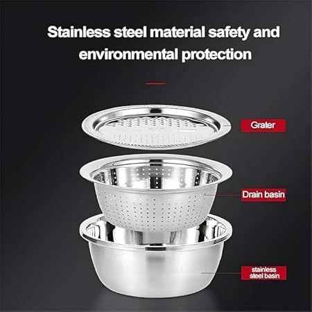 3 in1 Stainless Steel Vegetable Slicer Cutter Bowl