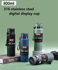 316 Bottle Portable Vacuum Stainless Steel Temperature Display Sports Smart Water Bottle 800ML