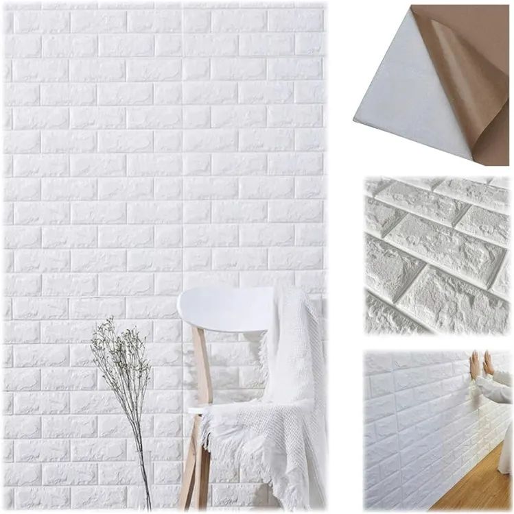 3D Brick Wall Stickers, Self Adhesive Wallpaper Foam Sheet, PE Foam High Quality Brick Wallpaper, Sofa Background Wall Décor, Peel and Stick 3D Art Wall Brick Room Panels for TV Walls
