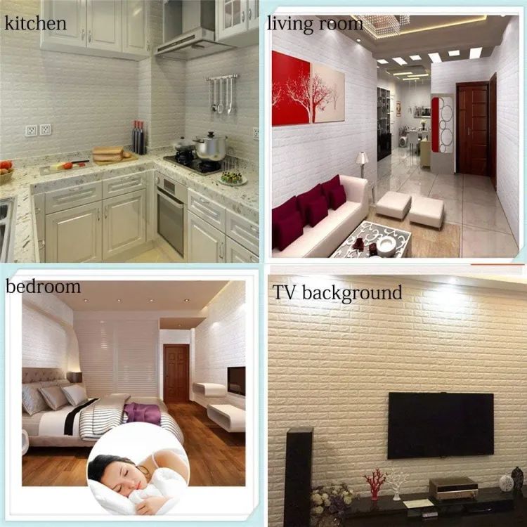 3D Brick Wall Stickers, Self Adhesive Wallpaper Foam Sheet, PE Foam High Quality Brick Wallpaper, Sofa Background Wall Décor, Peel and Stick 3D Art Wall Brick Room Panels for TV Walls