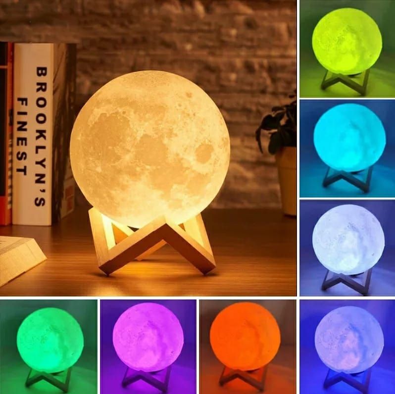 3D Moon Lamp 7Colour15 cm Changeable Sensor for Bedroom Touch Moonlight Lamp with Stand USB for Bedside