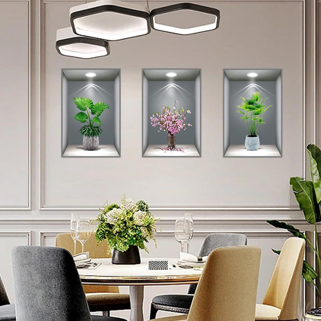 3 Sheets Flower Decoration Art Magic Sticker 3d Vinyl Removable Wall Sticker